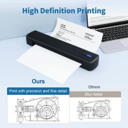 Portable A4 Thermal Printer Inkless Wireless C80 300DPI 1500mAh BT USB Type-C For Android iOS Office Work Home School Travel