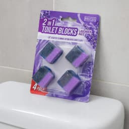 2In1 Toilet Blocks Cube Lavender Haze 4Pack, Long-Lasting Fresh Toilet Cleaner with Foaming Action for Bathroom Use