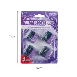 2In1 Toilet Blocks Cube Lavender Haze 4Pack, Long-Lasting Fresh Toilet Cleaner with Foaming Action for Bathroom Use