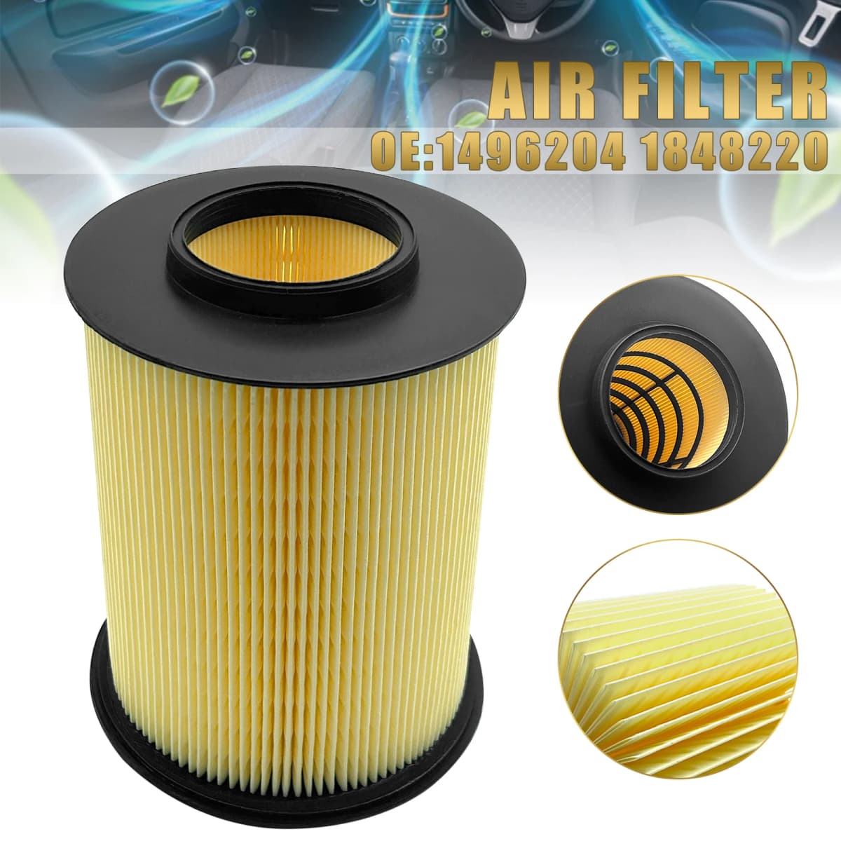 1496204 1848220 Replace Air Filter for Ford Focus Mk2 1.6 Tdci Fahren 1496204 1448616 1477153 1690582
