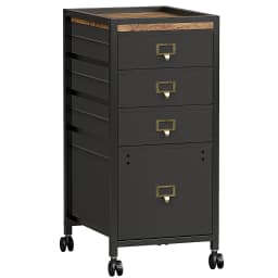 File Cabinet with Drawers, Mobile Filing Cabinet Fits Letter Size or A4, Fabric Vertical File on Wheels, Home Office