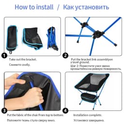 Portable Folding Camping Chair Compact Collapsible Backpacking Chair Beach Chair with Carry Bag for Outdoor Hiking Fishing