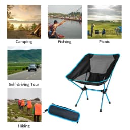 Portable Folding Camping Chair Compact Collapsible Backpacking Chair Beach Chair with Carry Bag for Outdoor Hiking Fishing