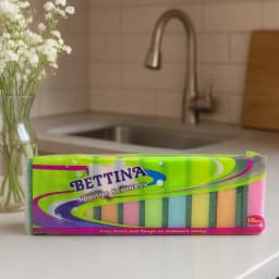 Bettina Sponge Scourers 10 Pack Versatile Durable Kitchen Sponges for Washing Up and Cleaning Household Surfaces