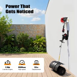 2.3HP 52CC Gas Powered Walk Behind Sweeper Multi Surface Brush Cleaner for Driveway Lawn Artificial Grass Garage Snow Removal
