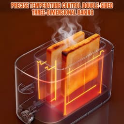 Bread Toaster 2 Slice with Wide Slots, 6 Browning Settings, High Lift, Slide-out Crumb Tray, Frozen, Reheat, Stop Functions, 90s