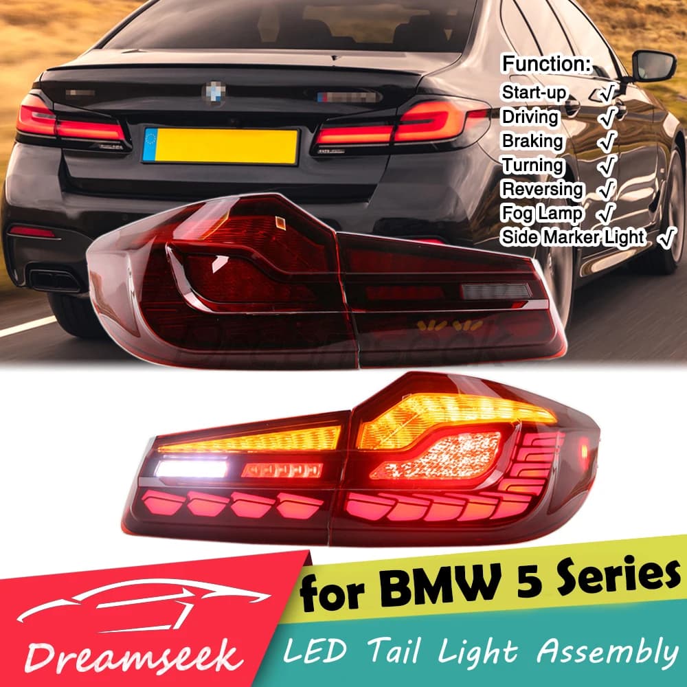 LED Tail Light Assembly for BMW 5 Series G30 F90 M5 2018-2022 Auto Rear Lamp Brake Turn Signal Reversing Running Light Taillight