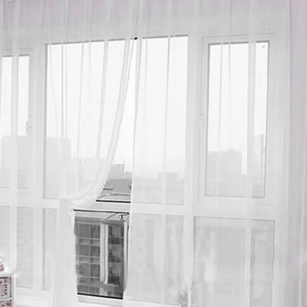 Voltsify Sheer Voile Window Curtain Panel, 100cm W X 200cm H