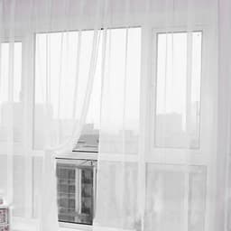Voltsify Sheer Voile Window Curtain Panel, 100cm W X 200cm H