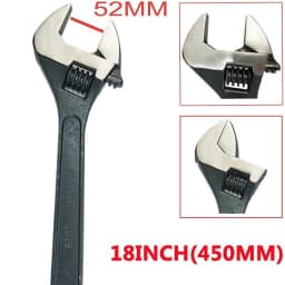 BRIEFNESS 18-Inch Adjustable Spanner Large Precision Adjustable Wrench Stainless Steel Adjustable Wrench 42MM Professional Hand
