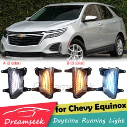 LED Daytime Running Light DRL for Chevrolet Chevy Equinox Facelift Model 2022-2024 Bumper Fog Lamp with Sequential Dynamic Turn