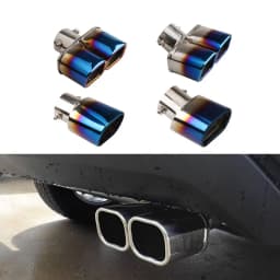Car Exhaust Tip Stainless Steel Exhaust Tail Throat Square Tail Pipe For 2.5-inch Intake Exhaust Systems
