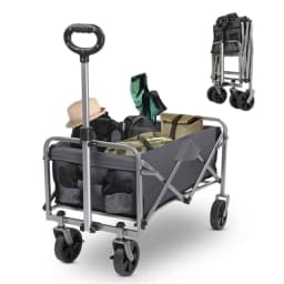 600D Oxford Cloth Steel Frame Flat Folding Cloth Frame Garden Large Capacity Folding Wagon Folding Outdoor Utility Cart