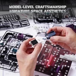 ROKR 3D Puzzle Model Kits DIY Marble Run Model with Electric LED Light Gaming Desk Future City for Men Children Kids MR02S