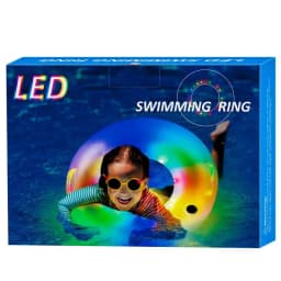 Ring Pool Float Inflatable Pool Swim Raft Inflatable Glitter LED Swim Rings For Kids Swimming Tubes Toys For Beach Party