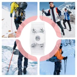  Ice Cleats Traction Crampons Overshoe Ice Snow Anti Slip 5 Claw Ice Traction Cleat for Adult Hiking Mountaineering Fishing