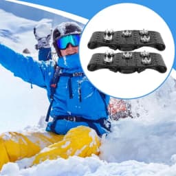  Ice Cleats Traction Crampons Overshoe Ice Snow Anti Slip 5 Claw Ice Traction Cleat for Adult Hiking Mountaineering Fishing
