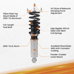 maXpeedingrods Coilovers Suspension Kit with Adjustable Damper for Mazda Miata MX-5 1990-2005 Grey