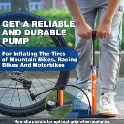 WEST BIKING 160PSI High Pressure Bicycle Pump With Gauge MTB Road Bike Tire Inflator For Presta/Schrader Valve Bike Accessories