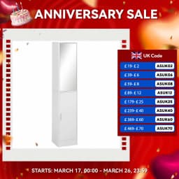 kleankin Tall Mirrored Bathroom Cabinet Tallboy Unit w/Adjustable Shelf White