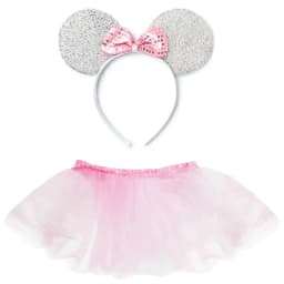Child's Mouse Ballerina Costume - Pink Tutu, Sparkly Mouse Ears Headband - Angelina Outfit for World Book Day