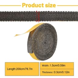 Fireplace Seal Rope Self-Adhesive Fiberglass Sealing Tape Temperature Resistant Furnace Stoves Door Gasket Tape for Stoves