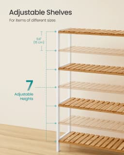 SONGMICS Bamboo Storage Shelf, 4-Tier Plant Shoe Rack, Multipurpose, in the Entryway, Bathroom, Living Room, Balcony
