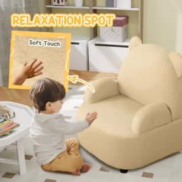 AIYAPLAY Kids Armchair, Bear Shaped Toddler Chair, Baby Armchair for Bedroom Playroom Living Room, for 18 Months to 3 Years