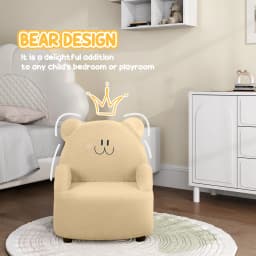 AIYAPLAY Kids Armchair, Bear Shaped Toddler Chair, Baby Armchair for Bedroom Playroom Living Room, for 18 Months to 3 Years