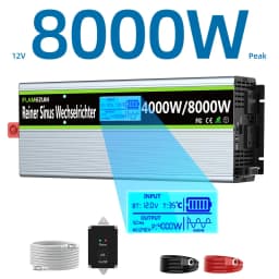 U.K Plug Pure Sine Wave Power Inverter 8000W DC 12V/24V To AC 240V Frequency Converter 50hz Solar Car Inverter Transformer LED