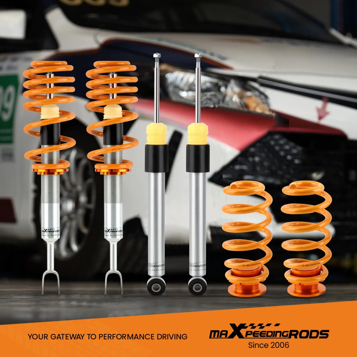 Street Coilover Kit for AUDI A4 B6 B7 (8E) CABRIO 2WD / Adjustable Coilovers Shocks Strut Springs Kit