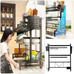 Over The Sink Dish Drying Rack, Telescopic, 2 Tier Large Capacity Dish Rack, Sink Organize Stand, Kitchen Counter Storage Shelf