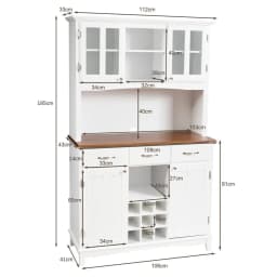GOFLAME Buffet Sideboard Dining Room Cupboard Kitchen Island Cabinet w/Wine Compartments