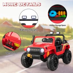 DORTALA 12V Battery Powered Electric Kids Ride on Car 3+ Years Old Children Xmas Gift Black/Red/Pink