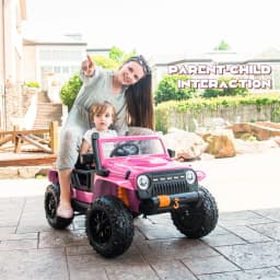 DORTALA 12V Battery Powered Electric Kids Ride on Car 3+ Years Old Children Xmas Gift Black/Red/Pink