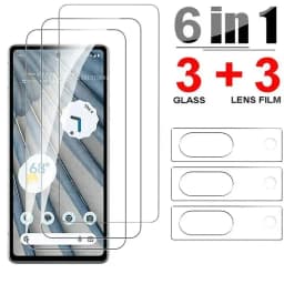 For Google Pixel 6A 7A Pixel 7 Pixel 8 9 Pro Front Screen Protector Tempered Glass with Phone Camera Lens Protective Glass Film