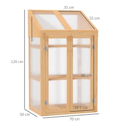 Wooden Greenhouse Cold Frame W/ Polycarbonate Semi Transparent Glazing Brown