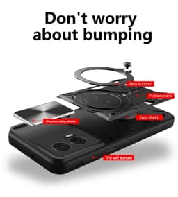 For Motorola Moto Edge 50 Fusion Case Slide Camera Protect Phone Case For Edge50 Fusion Armor Funda Magnet Ring Stand Back Cover