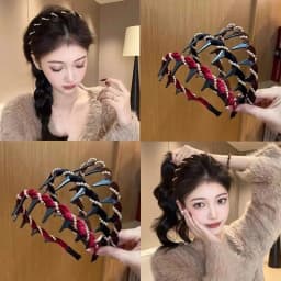 Pearl Headband Tooth Wave Headdress Non-Slip Wedding Bride Teeth Comb Headbands Pearl Hairband Accessories Girls for Women