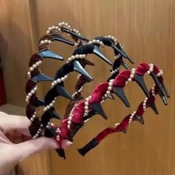 Pearl Headband Tooth Wave Headdress Non-Slip Wedding Bride Teeth Comb Headbands Pearl Hairband Accessories Girls for Women