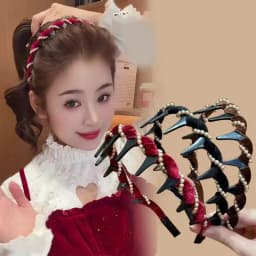 Pearl Headband Tooth Wave Headdress Non-Slip Wedding Bride Teeth Comb Headbands Pearl Hairband Accessories Girls for Women