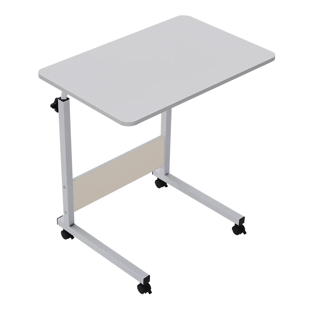 Voltsify Height Adjustable Mobile Table Overbed Desk with Wheels Laptop Tray Stand,60cmWx 40cmDx 87cmH