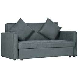 HOMCOM 2 Seater Sofa Bed Convertible Bed Settee w/ 2 Cushions Storage