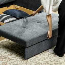 HOMCOM 2 Seater Sofa Bed Convertible Bed Settee w/ 2 Cushions Storage