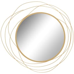 HOMCOM Metal Wall Art 65cm Round Mirror for Living Room Dining Room