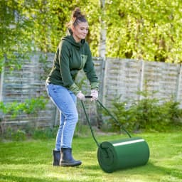 Outdoor 63 L Garden Lawn Roller Heavy Duty Rolling Grass Roller Handle