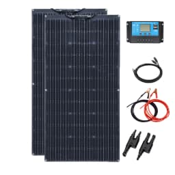 Flexible Solar Panel 200W 100W 24V/12V Monocrystalline Bendable Solar Panels Kit Charger Off-Grid for RV Boat Cabin Van Car