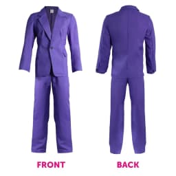 Adults Chocolate Factory Boss Costume - Purple Suit, Top Hat, Gold Bowtie, Inflatable Candy Cane & Golden Ticket -World Book Day