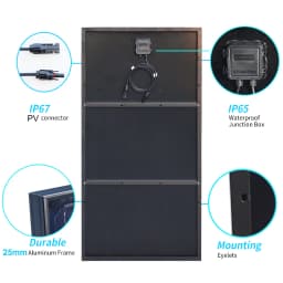 450W 300W 150W Rigid Solar Panel Kit 12v Solar Charging Panels Aluminum Frame Photovoltaic System, for Home Outdoor RV Roof