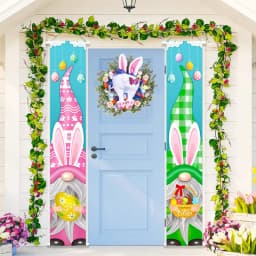 2027 New Easter Bunny Wreath Colorful Easter Bunny Garlands Spring Festival Wreath Home Wreath Decor For Front Door Decoration